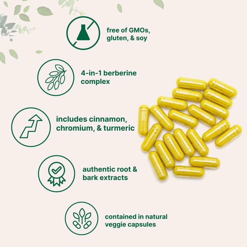 Berberine with Ceylon Cinnamon, Chromium, & Turmeric, 60 Vegetarian Capsules