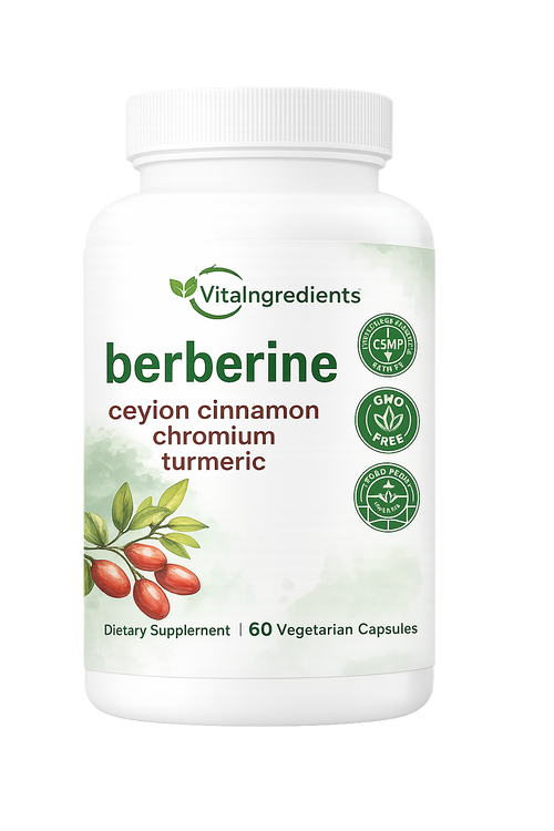 Berberine with Ceylon Cinnamon, Chromium, & Turmeric, 60 Vegetarian Capsules